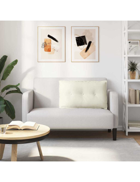 Cuscino per Schiena Crema 80 x 50 cm Tessuto in Cords