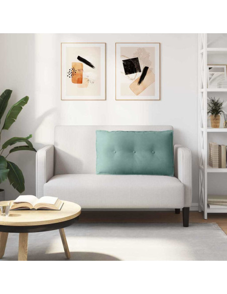 Cuscino per Schiena Verde Mare 80 x 50 cm Tessuto in Cords