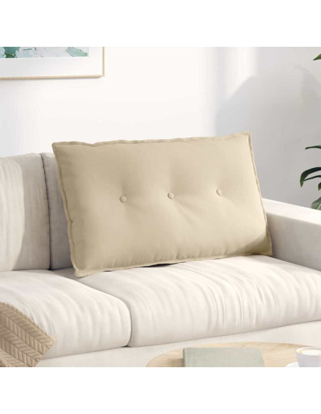 Cuscino per Schiena Crema 80 x 50 cm Tessuto in Microfibra