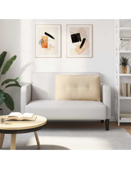 Cuscino per Schiena Crema 80 x 50 cm Tessuto in Microfibra