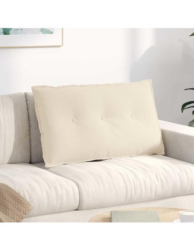 Cuscino per Schiena Beige 80 x 50 cm Tessuto in Microfibra