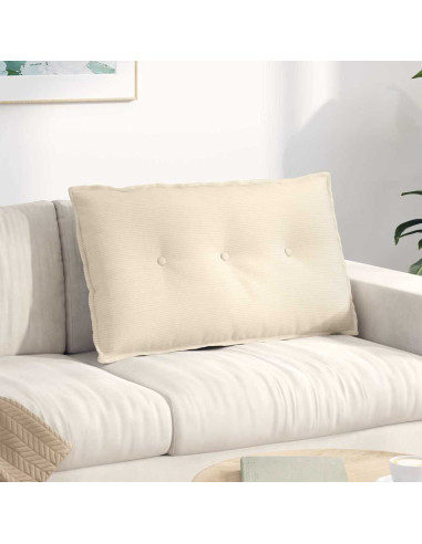 Cuscino per Schiena Crema 80 x 50 cm Tessuto in Cords