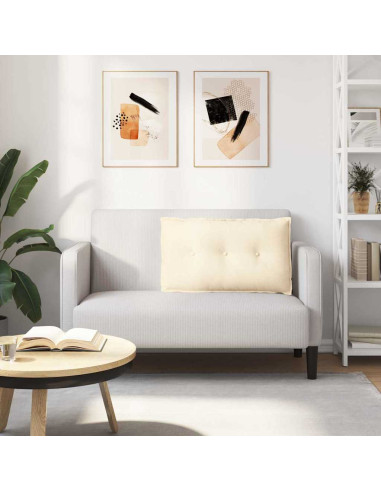 Cuscino per Schiena Crema 80 x 50 cm Tessuto in Cords