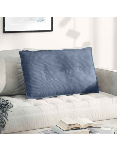 Cuscino per Schiena Blu 80 x 50 cm Tessuto in Cords