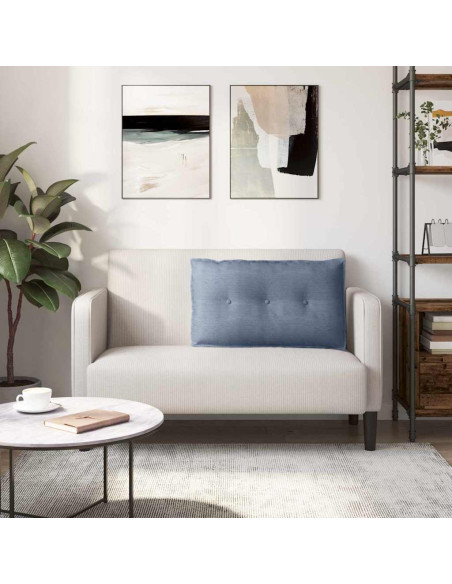 Cuscino per Schiena Blu 80 x 50 cm Tessuto in Cords