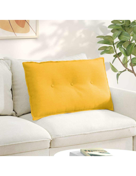 Cuscino per Schiena Giallo Chiaro 80 x 50 cm Tessuto in Cords