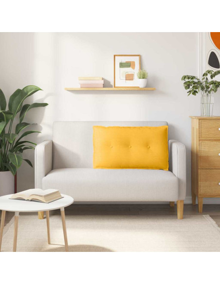 Cuscino per Schiena Giallo Chiaro 80 x 50 cm Tessuto in Cords