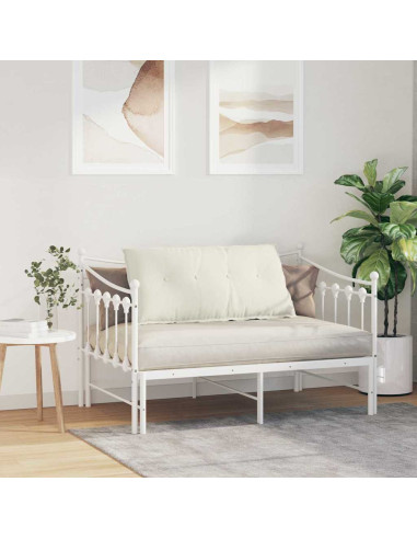 Cuscino per Schiena Crema 100 x 50 cm Tessuto in Cords