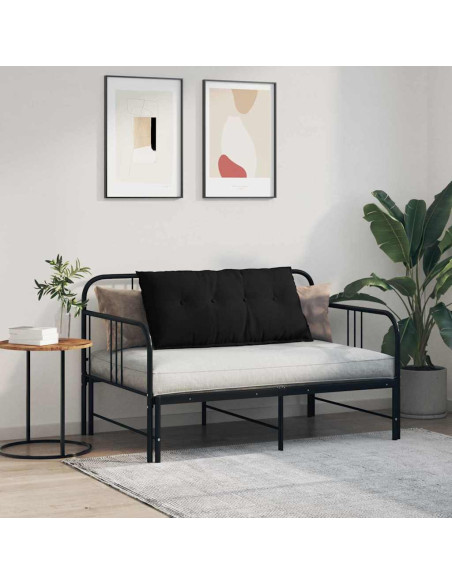 Cuscino per Schiena Nero 100 x 50 cm Tessuto in Microfibra