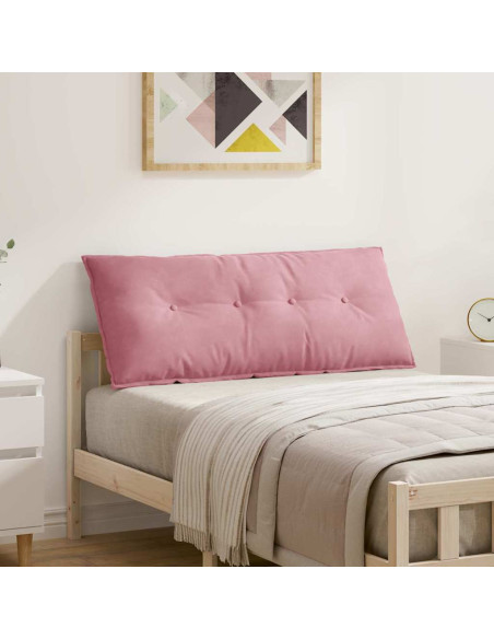 Cuscino per Schiena Rosa 120 x 50 cm Tessuto in Cords