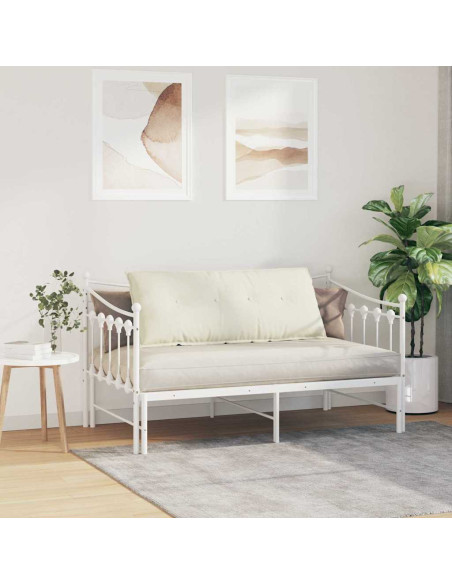 Cuscino per Schiena Crema 120 x 50 cm Tessuto in Cords