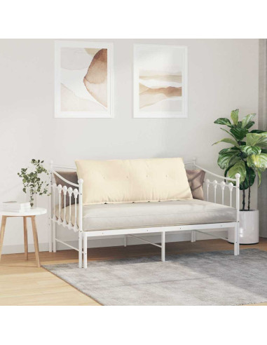 Cuscino per Schiena Crema 120 x 50 cm Tessuto in Cords