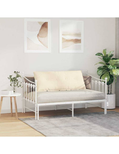 Cuscino per Schiena Crema 120 x 50 cm Tessuto in Cords