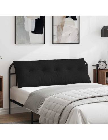 Cuscino per Schiena Nero 140 x 19 x 50 cm Tessuto