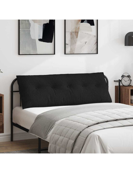 Cuscino per Schiena Nero 140 x 19 x 50 cm Tessuto