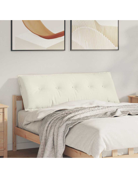 Cuscino per Schiena Crema 140 x 50 cm Tessuto in Cords