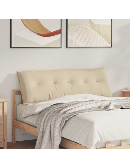 Cuscino per Schiena Crema 140 x 50 cm Tessuto in Microfibra