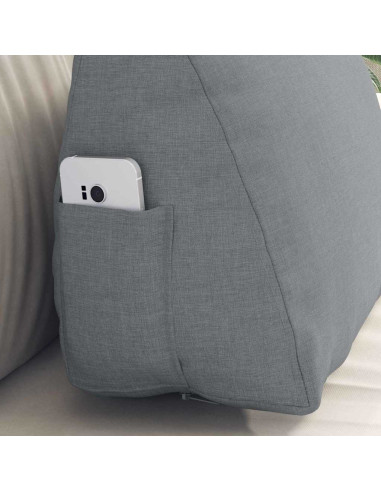 Cuscino per Schiena Grigio chiaro 45 x 20 x 35 cm Tessuto