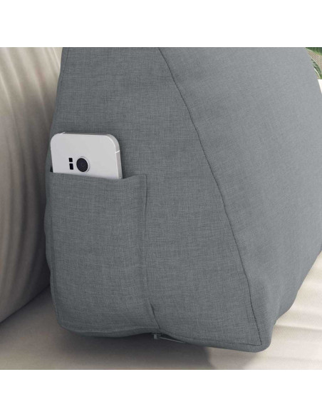 Cuscino per Schiena Grigio chiaro 45 x 20 x 35 cm Tessuto