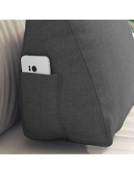 Cuscino per Schiena Grigio scuro 45 x 20 x 35 cm Tessuto