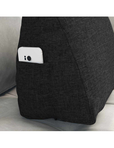 Cuscino per Schiena Nero 45 x 20 x 35 cm Tessuto