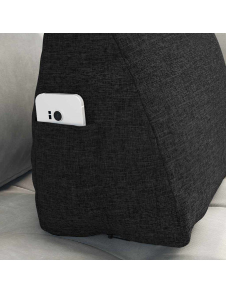 Cuscino per Schiena Nero 45 x 20 x 35 cm Tessuto