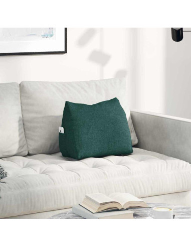 Cuscino per Schiena Verde Scuro 45 x 20 x 35 cm Tessuto