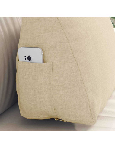 Cuscino per Schiena Crema 45 x 20 x 35 cm Tessuto