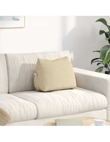 Cuscino per Schiena Crema 45 x 20 x 35 cm Tessuto