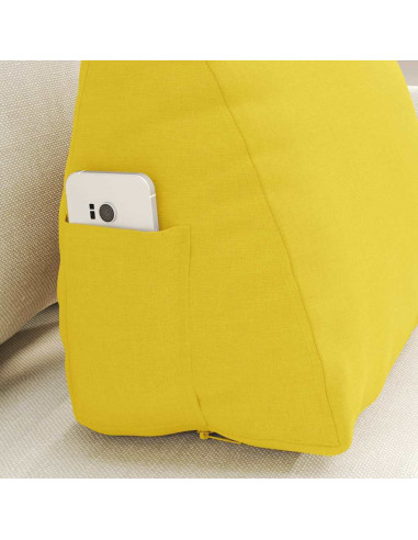 Cuscino per Schiena Giallo Chiaro 45 x 20 x 35 cm Tessuto