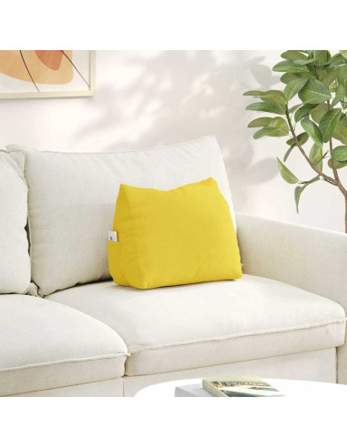 Cuscino per Schiena Giallo Chiaro 45 x 20 x 35 cm Tessuto