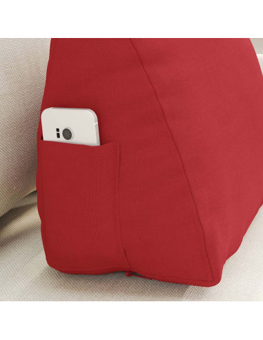 Cuscino per Schiena Rosso 45 x 20 x 35 cm Tessuto