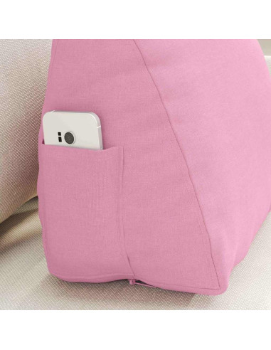 Cuscino per Schiena Rosa 45 x 20 x 35 cm Tessuto