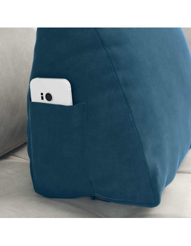 Cuscino per Schiena Blu 45 x 20 x 35 cm Tessuto in Cords