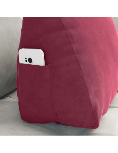 Cuscino per Schiena Rosso Vino 45 x 20 x 35 cm Tessuto in Cords