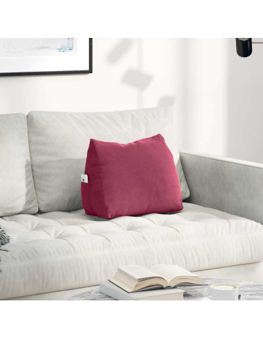 Cuscino per Schiena Rosso Vino 45 x 20 x 35 cm Tessuto in Cords