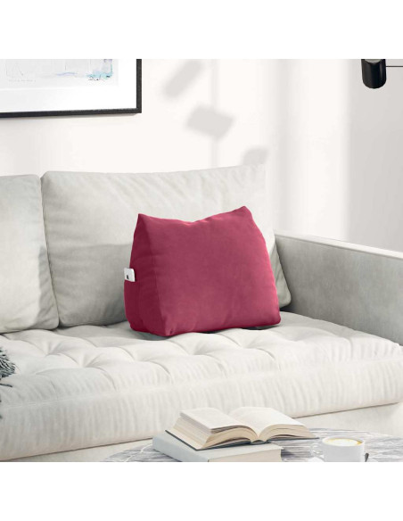 Cuscino per Schiena Rosso Vino 45 x 20 x 35 cm Tessuto in Cords