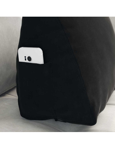 Cuscino per Schiena Nero 45 x 20 x 35 cm Tessuto in Cords