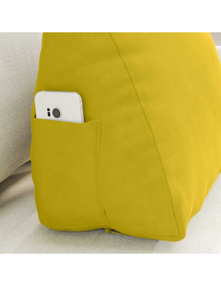 Cuscino per Schiena Giallo 45 x 20 x 35 cm Tessuto in Cords