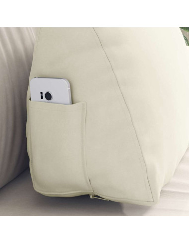 Cuscino per Schiena Crema 45 x 20 x 35 cm Tessuto in Cords