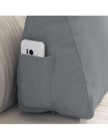 Cuscino per Schiena Grigio chiaro 60 x 20 x 50 cm Tessuto