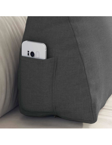 Cuscino per Schiena Grigio scuro 60 x 20 x 50 cm Tessuto