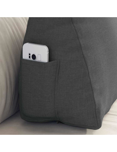 Cuscino per Schiena Grigio scuro 60 x 20 x 50 cm Tessuto