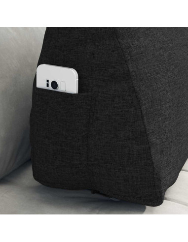 Cuscino per Schiena Nero 60 x 20 x 50 cm Tessuto