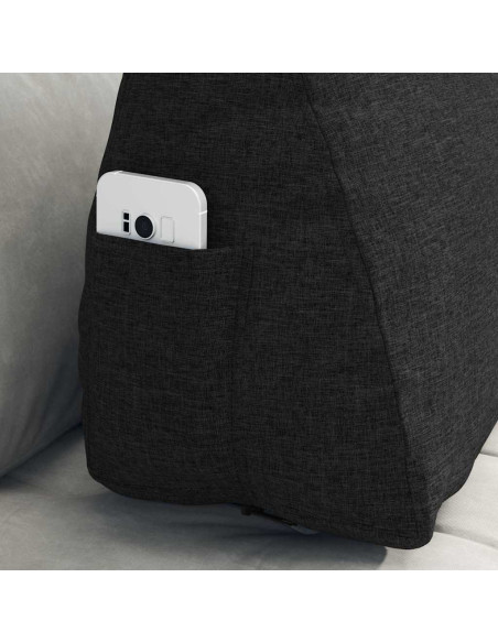Cuscino per Schiena Nero 60 x 20 x 50 cm Tessuto