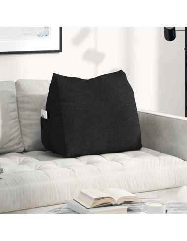 Cuscino per Schiena Nero 60 x 20 x 50 cm Tessuto