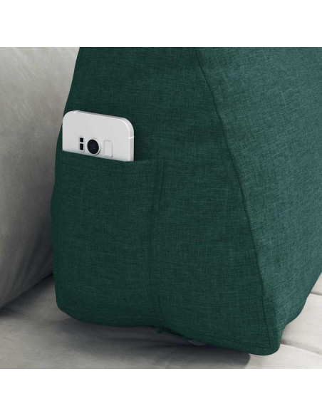 Cuscino per Schiena Verde Scuro 60 x 20 x 50 cm Tessuto