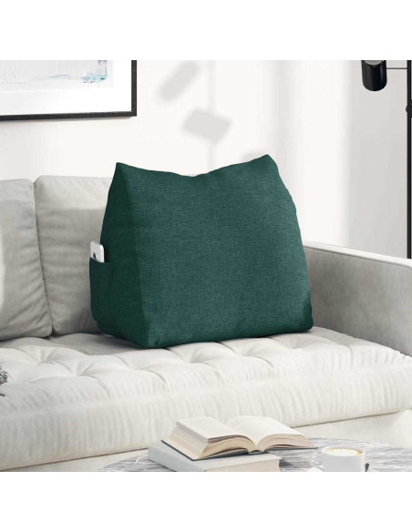 Cuscino per Schiena Verde Scuro 60 x 20 x 50 cm Tessuto