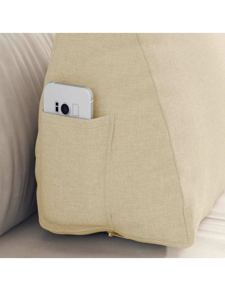 Cuscino per Schiena Crema 60 x 20 x 50 cm Tessuto