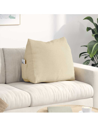 Cuscino per Schiena Crema 60 x 20 x 50 cm Tessuto